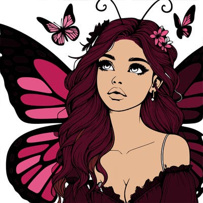 butterfly fairy realistic girl