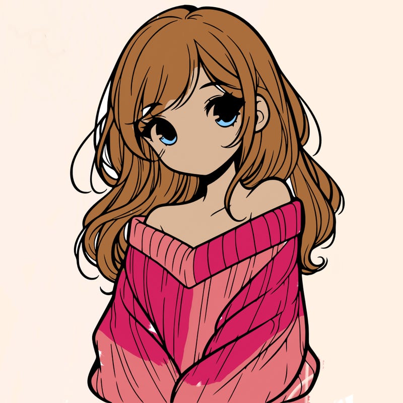 shy pretty girl wearing a sweater that is falling off one shoulder portrait