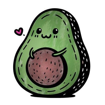 an avocado hugging an avocado