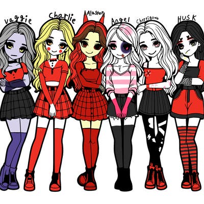 a group of girls realistic