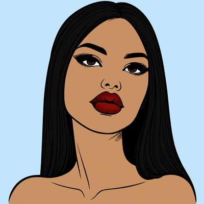 realistic woman with full lips