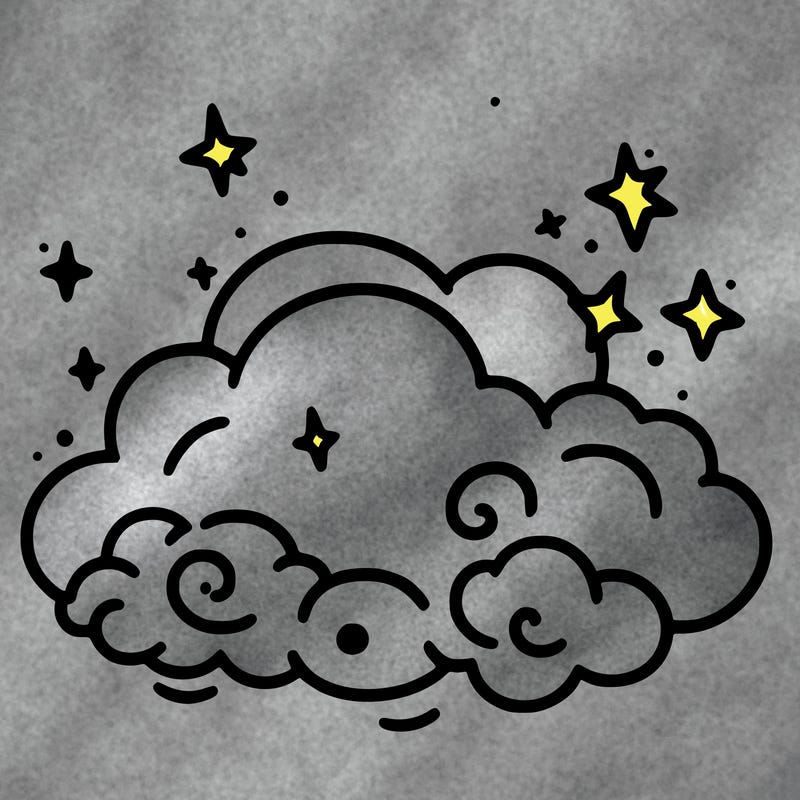 pink starry cloud sky