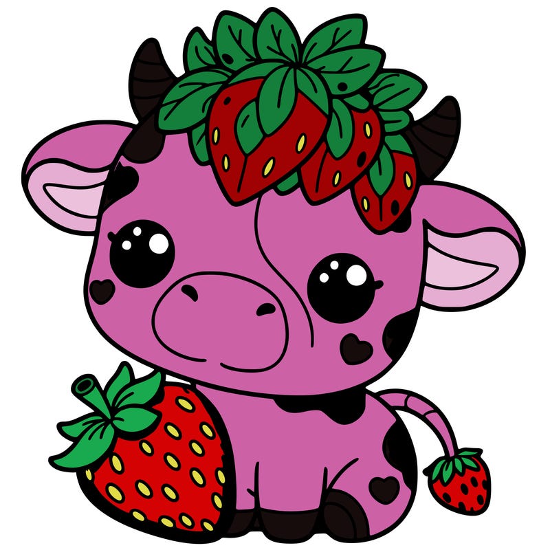 cute strawberry cow