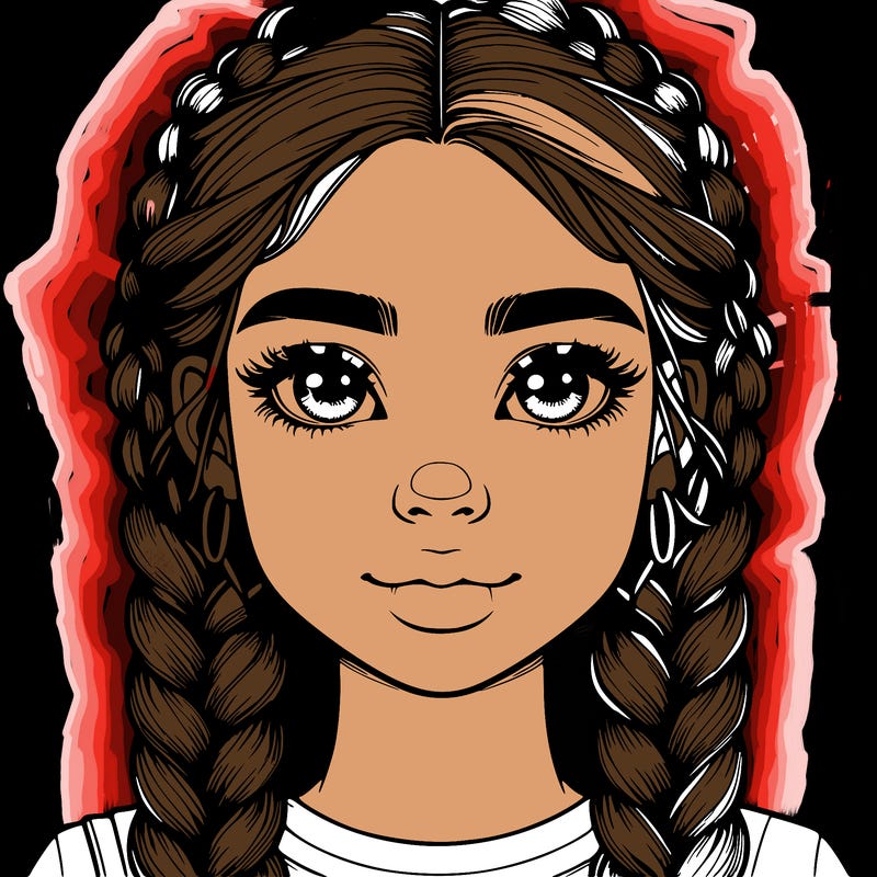 realistic girl with braids