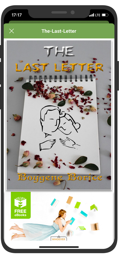 Interfaccia dell'app Rah Book Reader che mostra la copertina di un libro