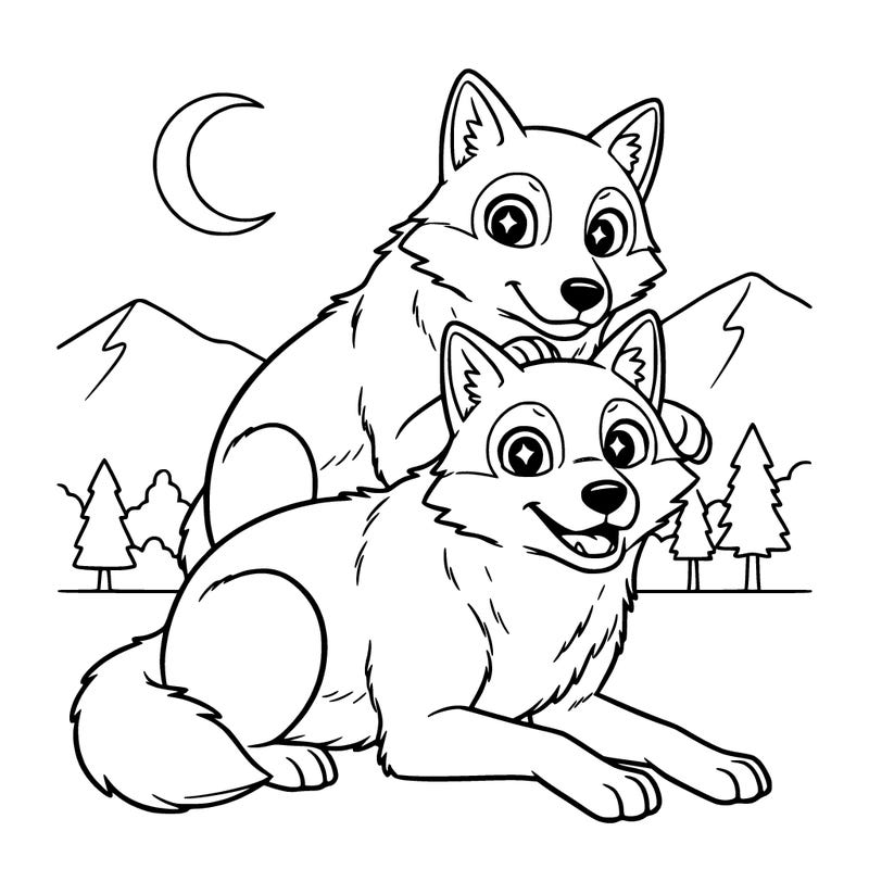 2 wolves together one on top of the other