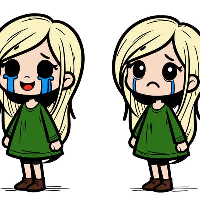 sadness standing and smiling