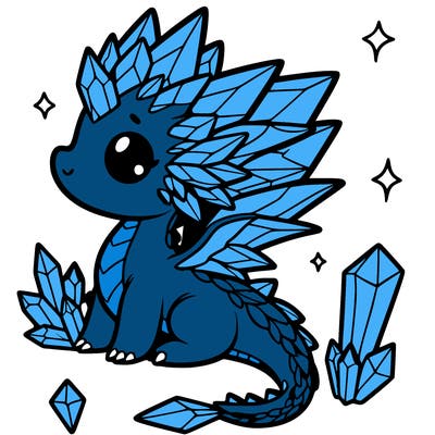 little cute crystal dragon
