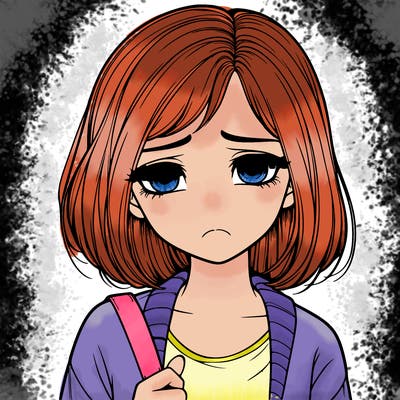 realistic girl sad