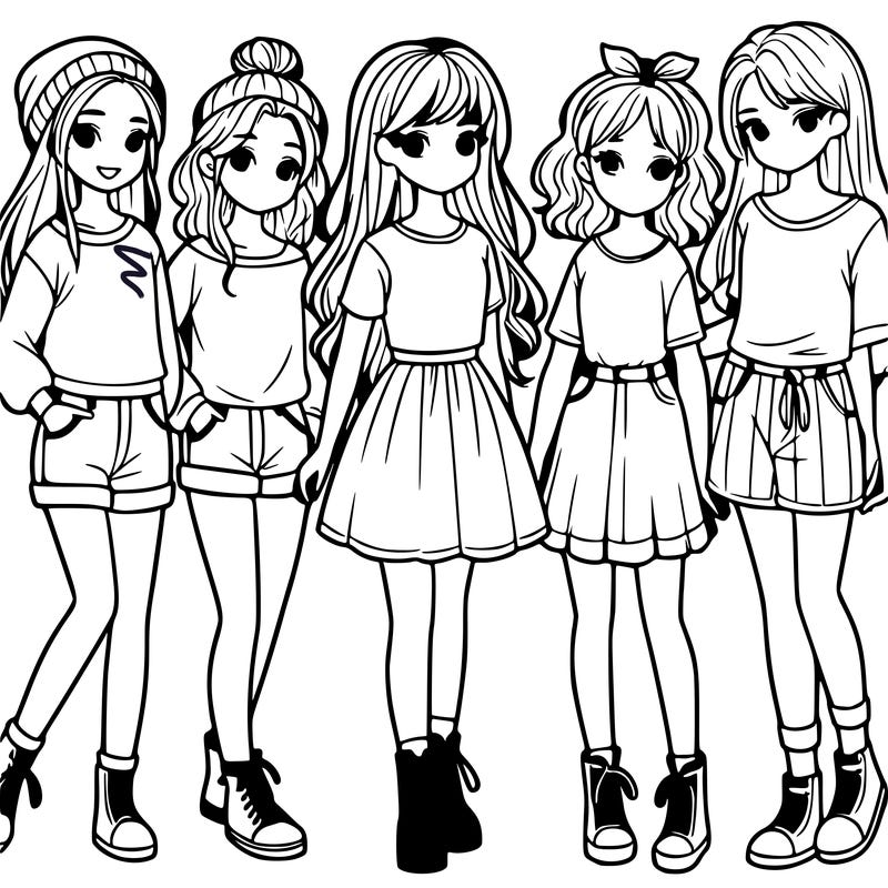 a group of five girls