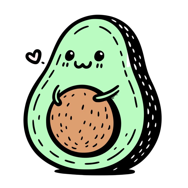 an avocado hugging an avocado