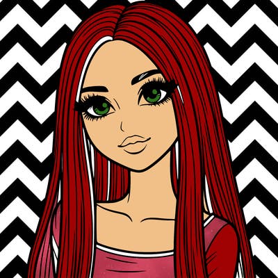 realistic girl with straight and long hair