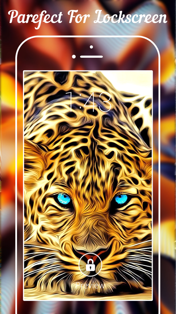 3D Wallpapers & Backgrounds - 3D lock screen Theme - iPhone lock screen featuring a high definition leopard wallpaper with glowing blue eyes