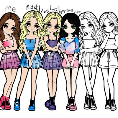 a group of girls realistic