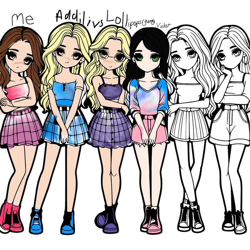 a group of girls realistic