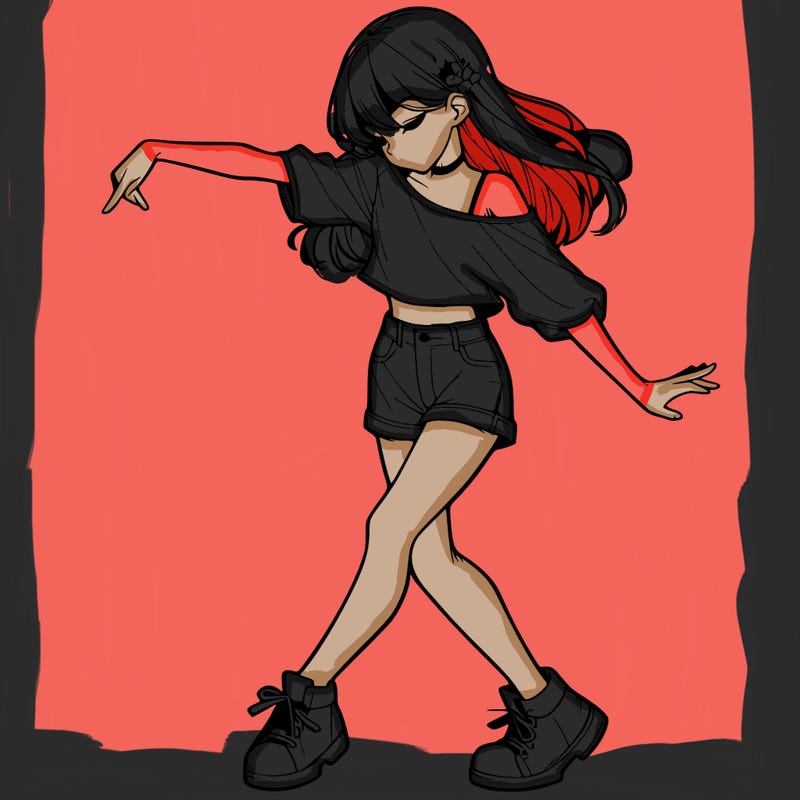 realistic girl danceing