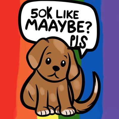 a puppy that says 5 like maybe