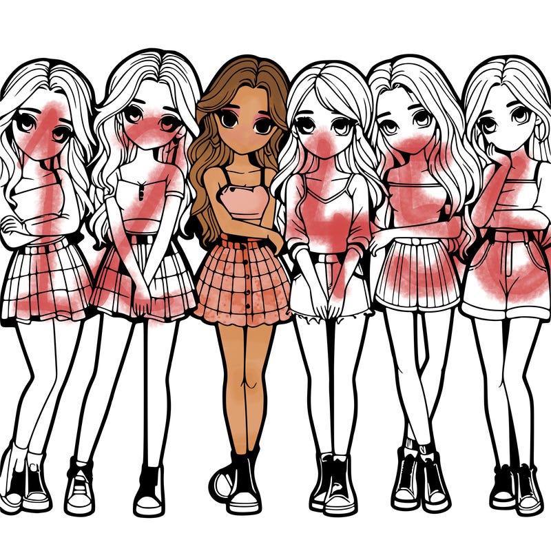 a group of girls realistic