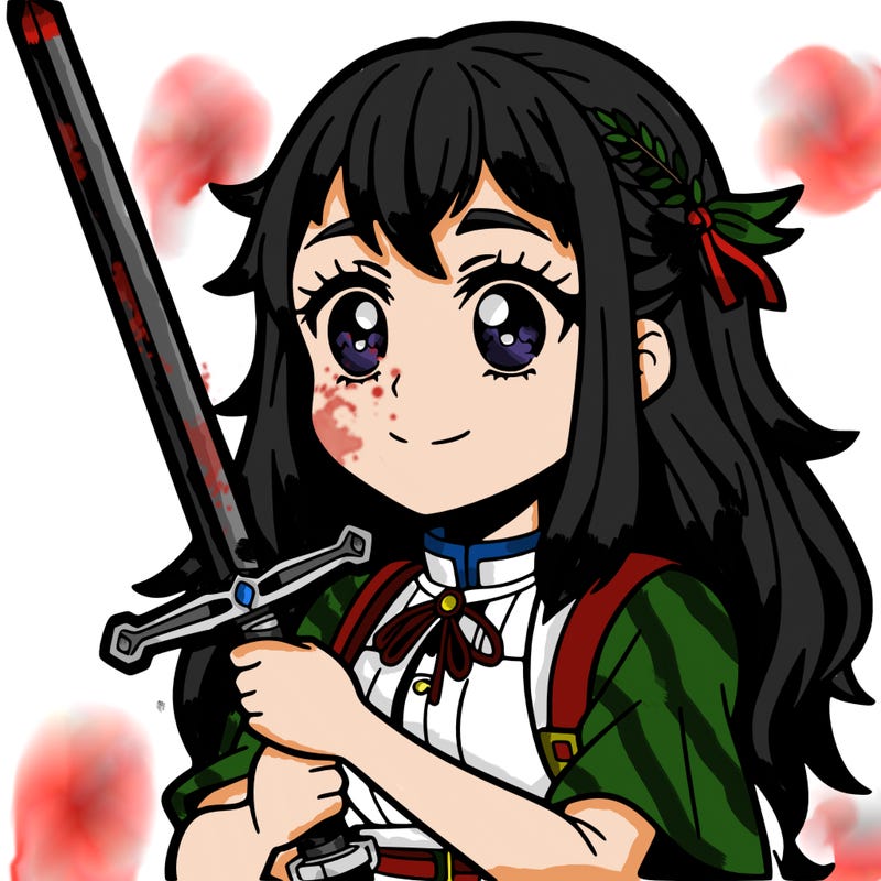 a girl holding a sword