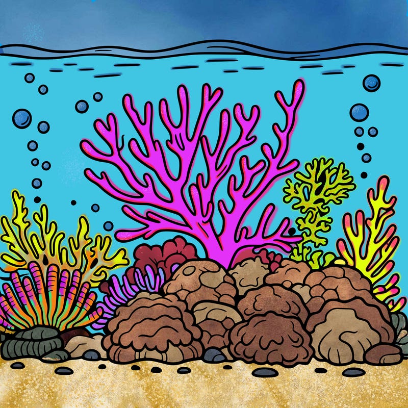coral-reef out line
