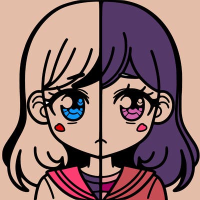 a split of a girl