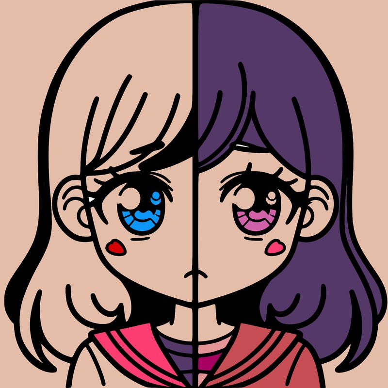 a split of a girl