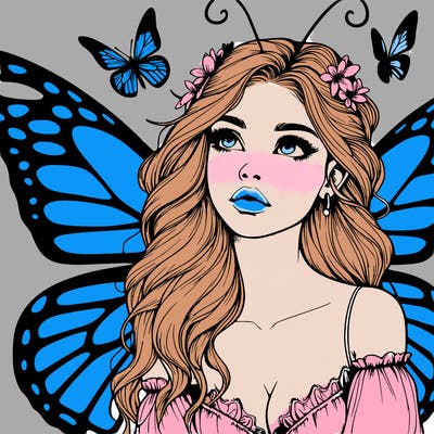 butterfly fairy realistic girl