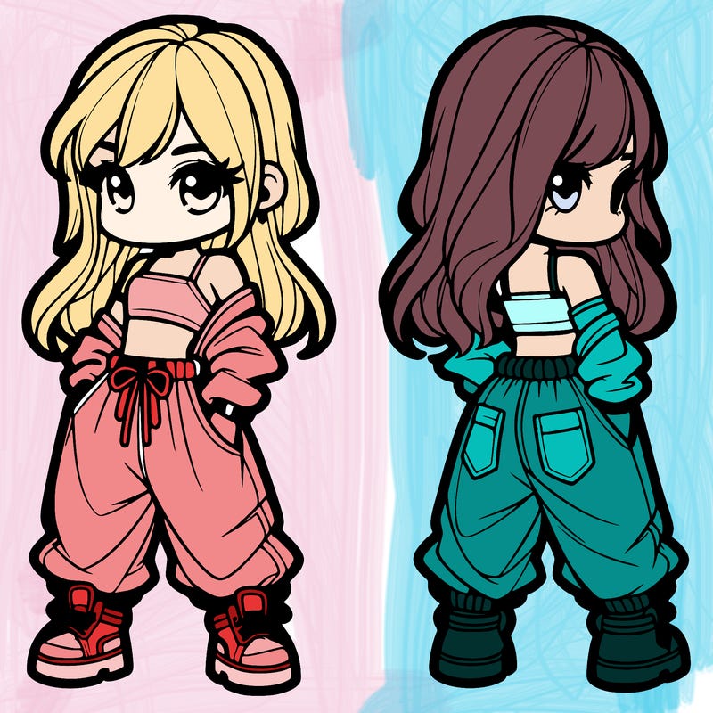 girl in crop top and baggy pants