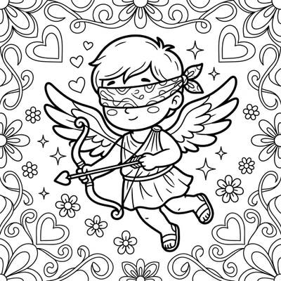 Embrace the enchanting symbolism of love with our delightful Blindfolded Cupid coloring page. Designed with large print and clear outlines, it offers a soothing and engaging creative activity perfect for seniors.