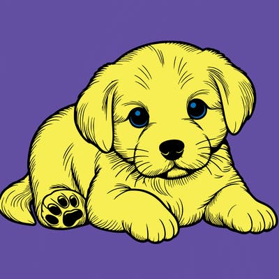 a cute realistic puppy