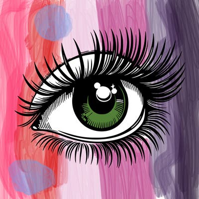 realistic eye long eylashes