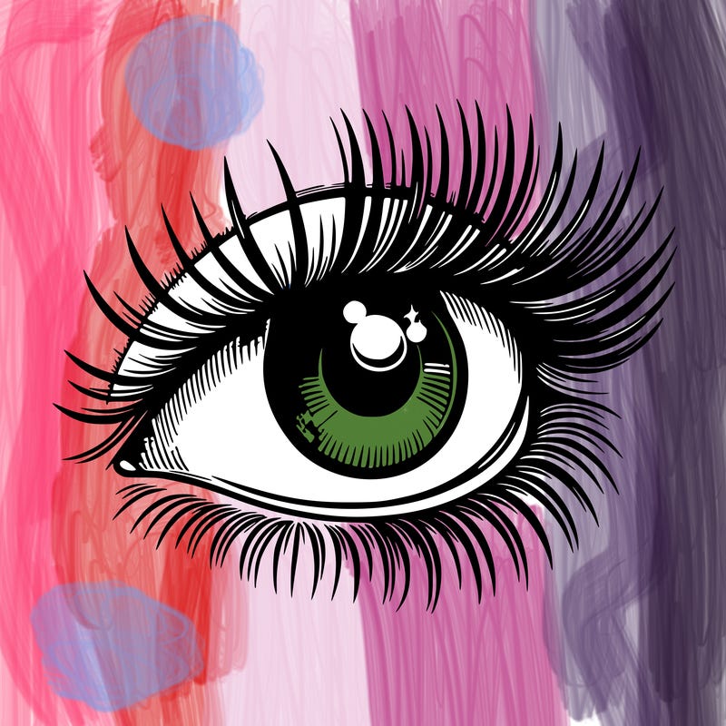 realistic eye long eylashes