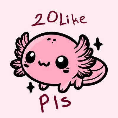 cute easy baby axolotl