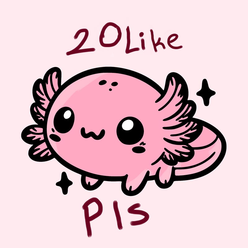 cute easy baby axolotl