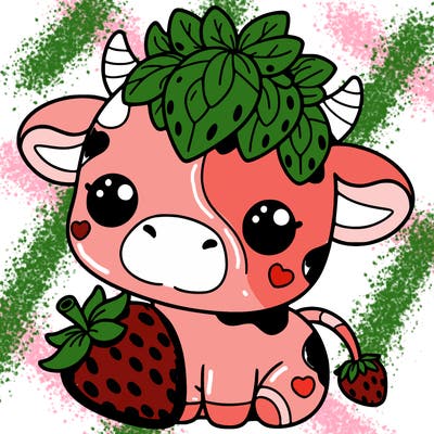 cute strawberry cow