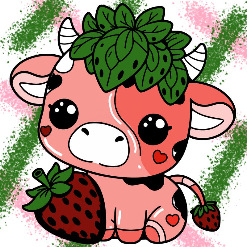 cute strawberry cow