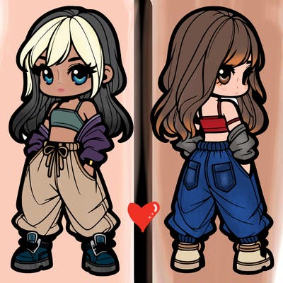 girl in crop top and baggy pants