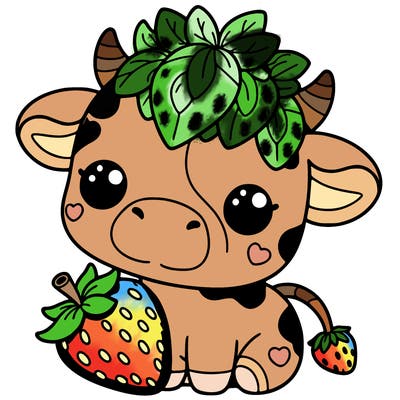 cute strawberry cow