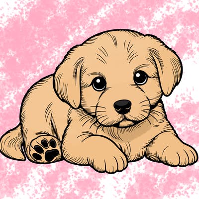 a cute realistic puppy