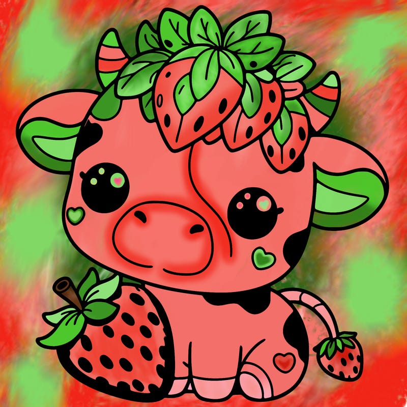 cute strawberry cow
