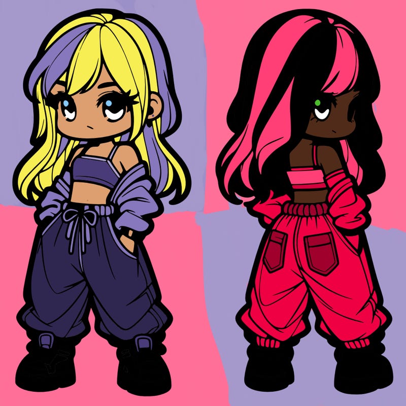 girl in crop top and baggy pants