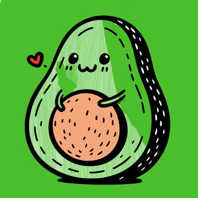 an avocado hugging an avocado