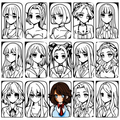 girls that look diffrent anime