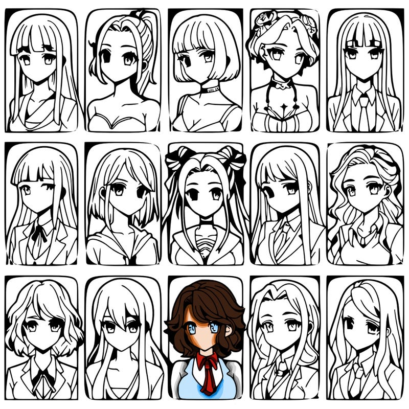 girls that look diffrent anime