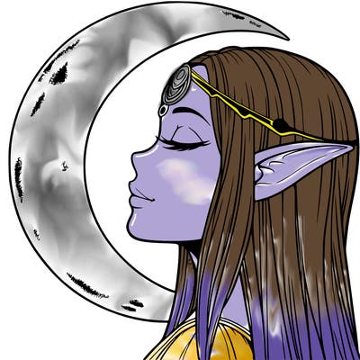 a realistic moon elf