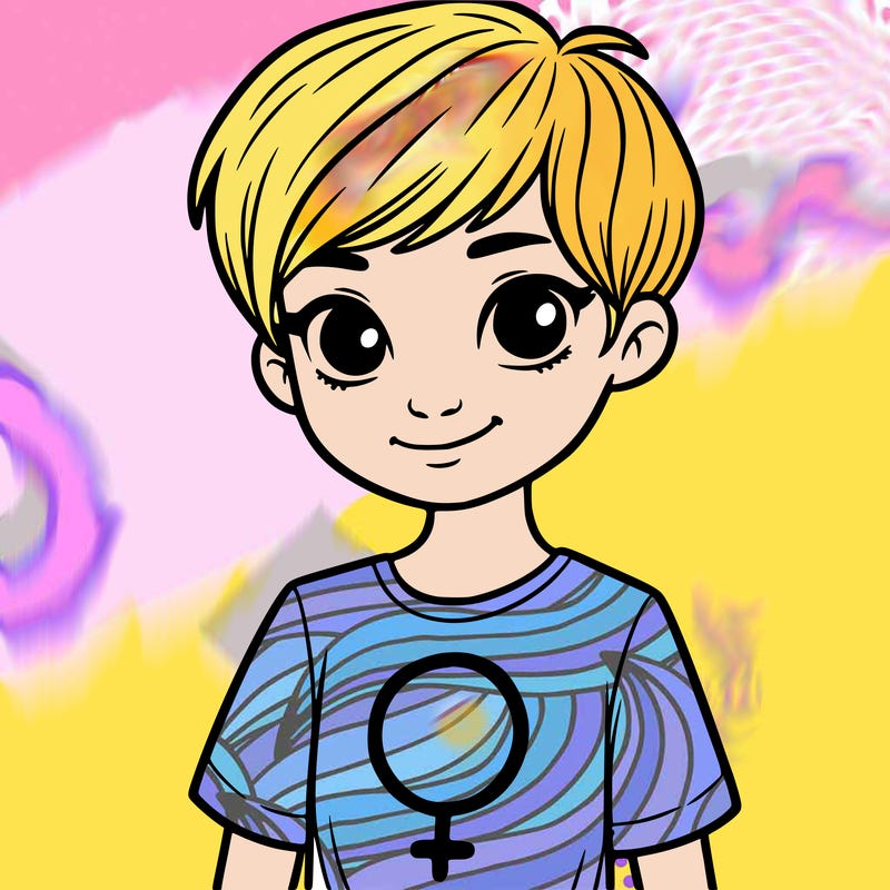 girl with pixie cut and feminist shirt