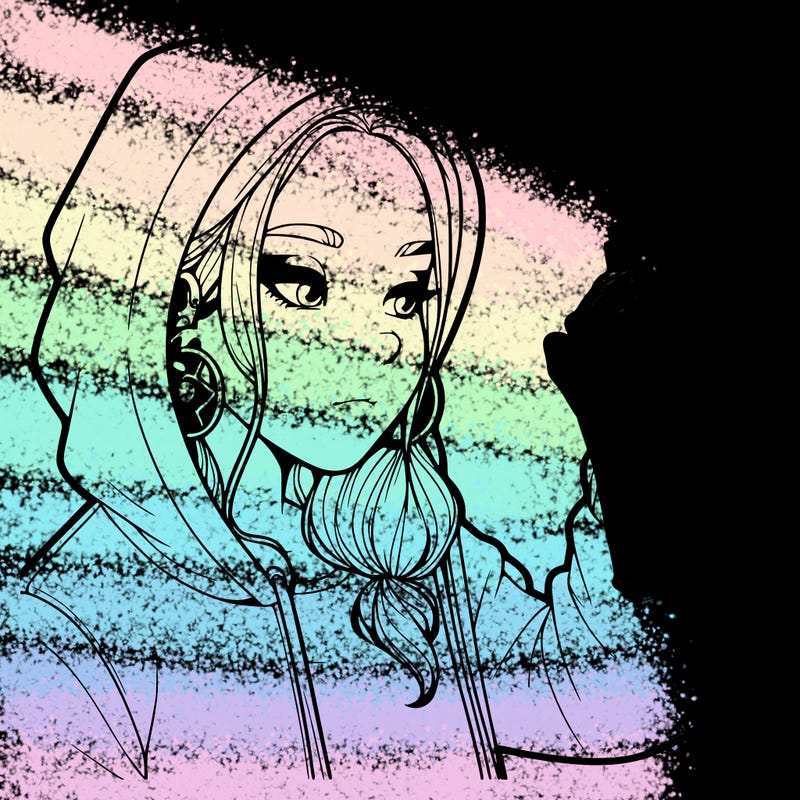 a realistic girl, spray painting