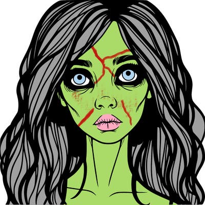 scary beautiful realistic girl