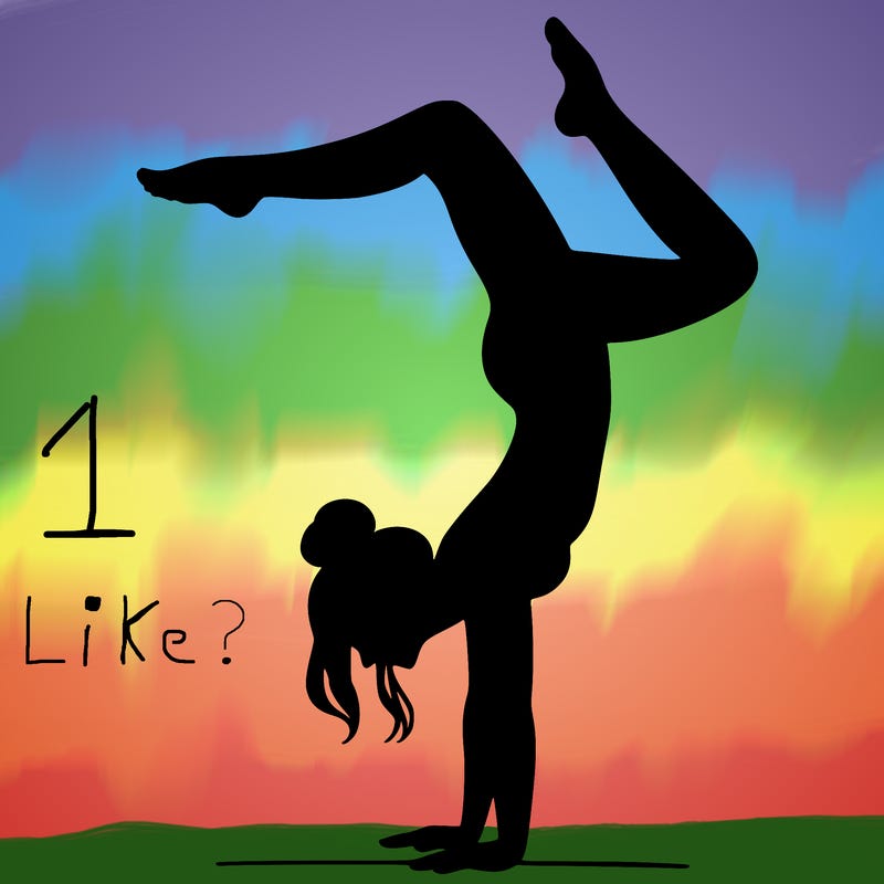 a woman doing a handstand