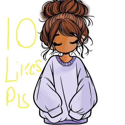 girl with baggy sweatshirt and messy bun